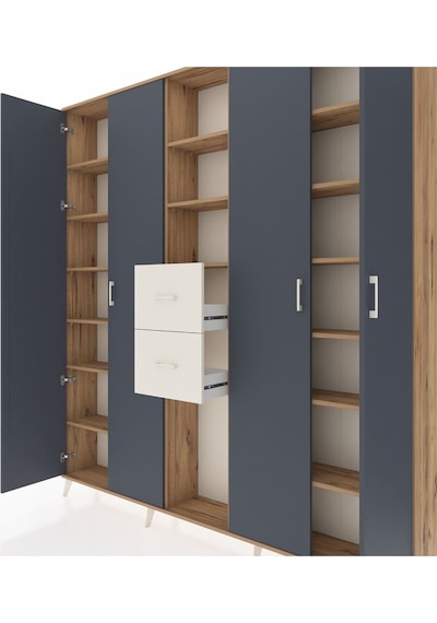 Arges Dolap 15 Raflı 2 Çekmeceli 4 Kapaklı 220x30x243 Çam-antrasit/aytaşı Antrasıt/aytası Arges Dolap 15 Raflı 2 Çekmeceli 4 Kapaklı 220x30x243 Çam-antrasit/aytaşı Antrasıt/aytası