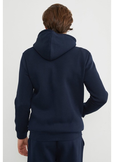 Fullamoda 3 İplik Fermuarlı Kanguru Cepli Sweatshirt Lacivert