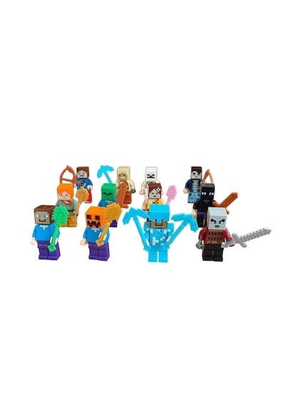 Minecraft Karakterler 12 Figürlü Tam 24 Parça Figür Boyutları 4 C