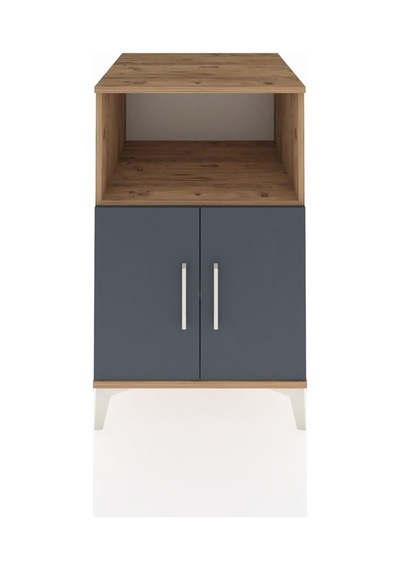 Kronos Komodin 2 Raflı 2 Kapaklı 60x59x96 Çam-antrasit Atlas Çam