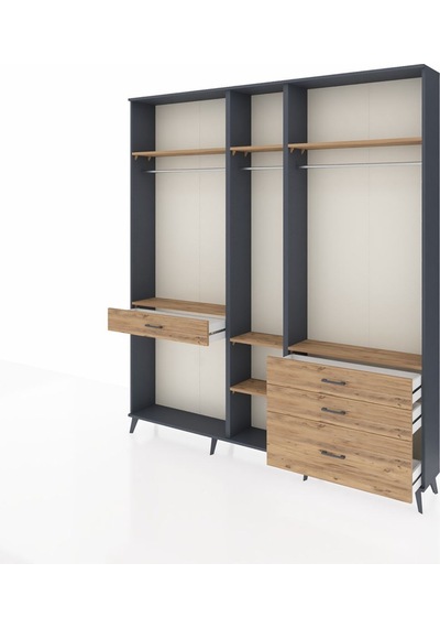 Arges Dolap 7 Raflı 4 Çekmeceli 3 Askılı 220x30x243 Antrasit-çam/çam Atlas Çam/atlas Çam Arges Dolap 7 Raflı 4 Çekmeceli 3 Askılı 220x30x243 Antrasit-çam/çam Atlas Çam/atlas Çam