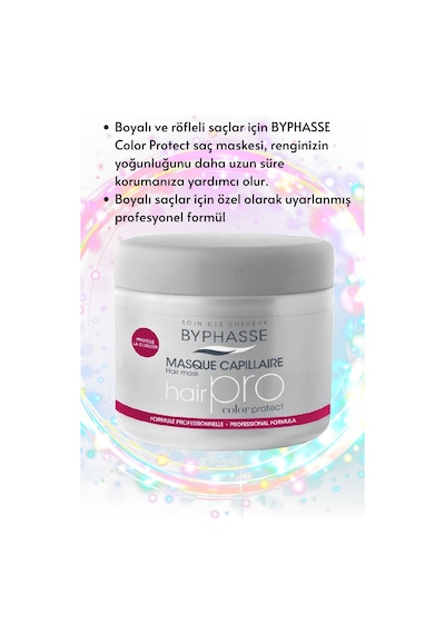 Byphasse Hair Pro Color Boyalı Saçlar İçin Renk Koruyucu Bakım Maskesi 500 ML