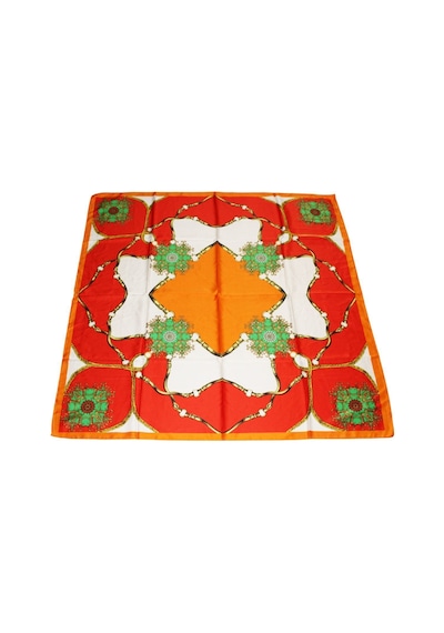 Tikitonki Geometrik Desenli Kare Dizayn Çok Renkli Eşarp - 90x90 Çok Renkli Çok Renkli