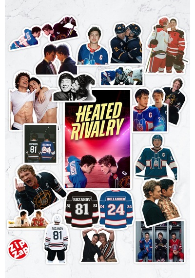Heated Rivalry Dizi Telefon Laptop Bullet Journal Yapışkanlı Folyo Sticker Paketi 21 Adet Çok Renkli