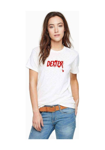 Dexter Red Logo Baskılı Beyaz Kadın Tshirt