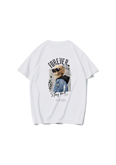 Brz Collectıon Brz Collection Unisex Oversize Forever Cool T-shirt Beyaz