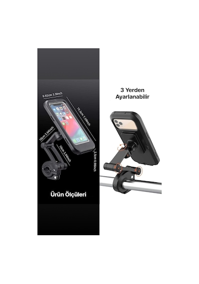 Motorsiklet Bisiklet Atv Manyetik Su Geçirmez 360 5-7 İnç Telefon Tutucu Tutacağı M3 1 Adet