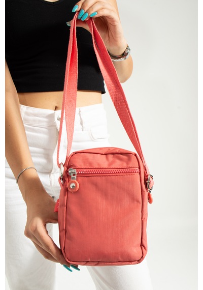 Nemo Bags Yavruağzı Unisex Telefonluk, Cüzdan, Kartlık, Çapraz Askılı Omuz Çantası, 18x13cm Yavruağzı