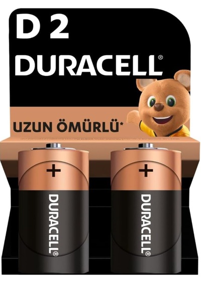 Duracell Alkalin D Piller, 2 Li Paket