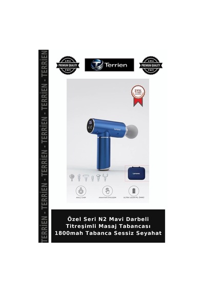 Özel Seri N2 Mavi Darbeli Titreşimli Masaj Tabancası 1800mah Tabanca Sessiz Seyahat