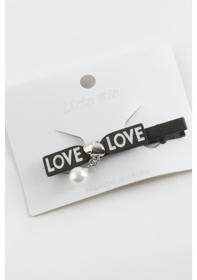 Love Yazılı İnci Pens Toka Çok  Renkli