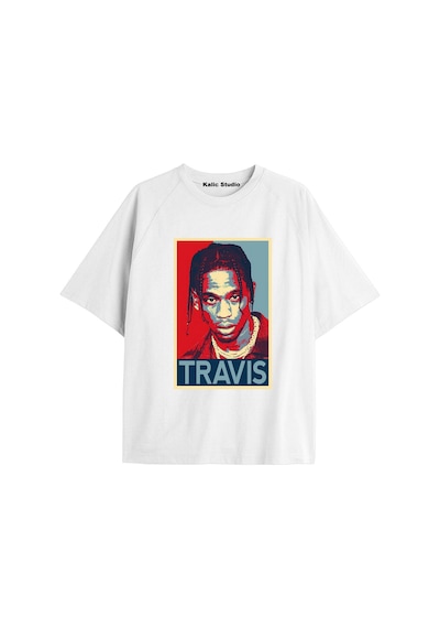 Kalic Studio Unisex Travis Scott Astroworld Tshirt Beyaz-6