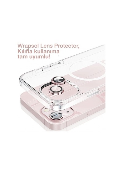 Apple Uyumlu iPhone 15 Pembe Kamera Lens Koruyucu Kolay Uygulama Aparatlı