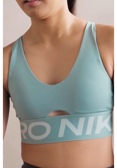 Nike Pro Indy Plunge-support Bra Kadın Spor Bra Açık Yeşil