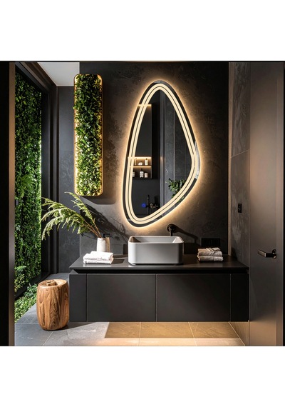 Evonna Günışığı Lazer Kumlamalı Lavabo & Banyo Aynası Dokunmatik Sensörlü 80 X 40 Cm