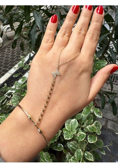 14 Ayar Altın Şahmeran Bileklik Kelebek Form Özel Tasarım T14471 Çok Renkli