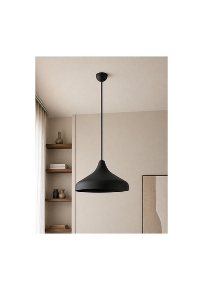 Sera Siyah Metal Tekli Sarkıt Avize Modern Minimal Yemek Masası Avizesi, E27 Led Uyumlu, Ayarlanabilir Mutfak, Salon, Ada Tezgahı Ve Dekoratif Tavan Aydınlatması