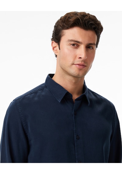 Nautica Erkek Lacivert Classic Fit Gömlek Düz W57536t Lacivert