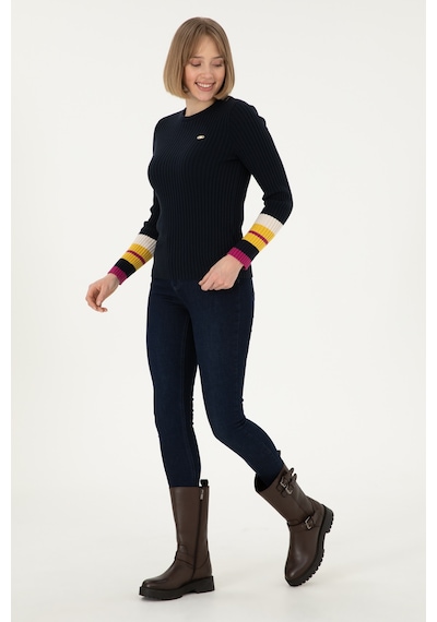 U.S. Polo Assn. Kadın Lacivert Bisiklet Yaka Kazak 50297099-VR033