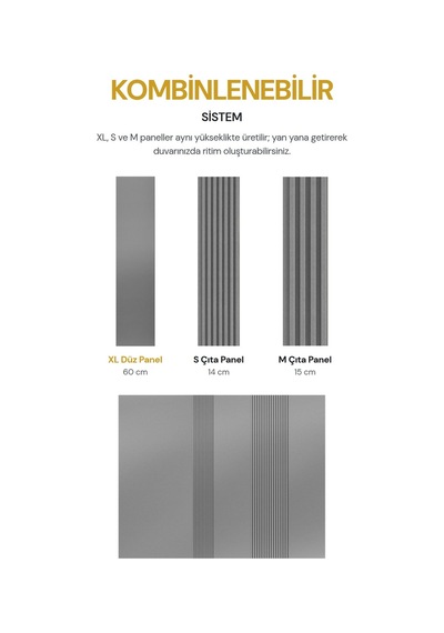 Vilo Mpc Xl Düz Duvar Paneli Brushed Steel 265cm Yapıştırmalı Montaj - Neme Ve Darbeye Dayanıklı