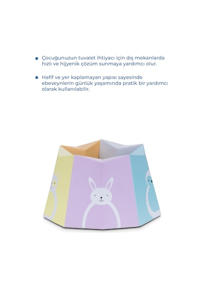 Babyjem Karton Seyahat Lazımlığı Desenli Beyaz