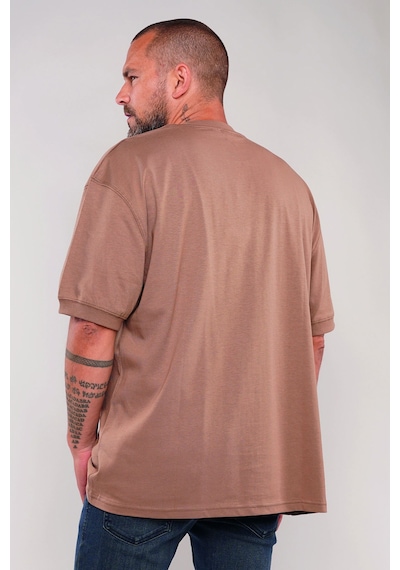 Gabria Bisiklet Yaka Erkek T-shirt Kahverengi