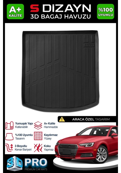 S-dizayn Audi A4 3d Pro Bagaj Havuzu 2016-2025 A+ Kalite