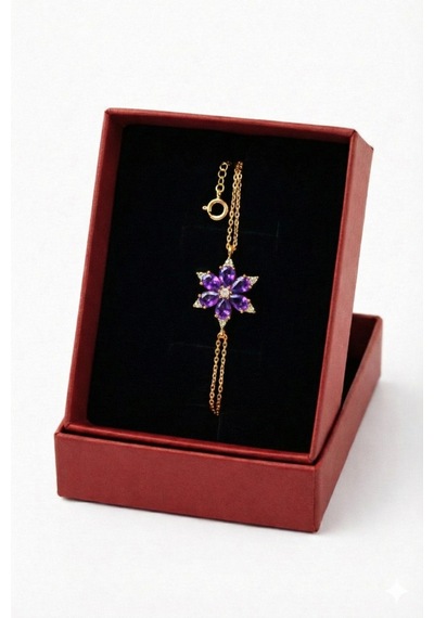 Çekirdekjewelry 925 Ayar Gümüş Mortaşli Lotus Bileklik Sarı