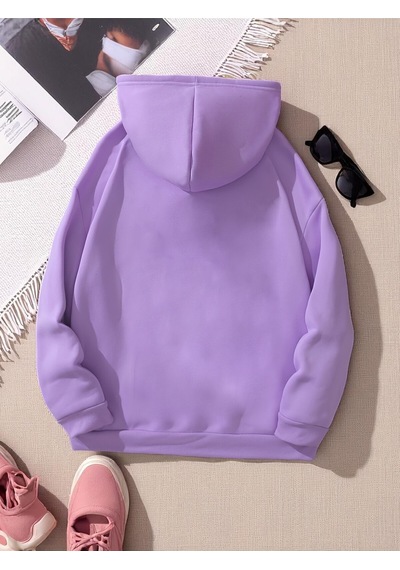 Uyguntarz Unisex Thousand Baskılı Oversize Sweatshirt Lila