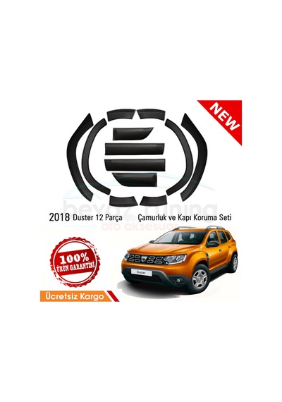 Dacia Duster Dodik Seti Çamurluk Kapı Çıtası Kaplaması 2018 Sonra Düz