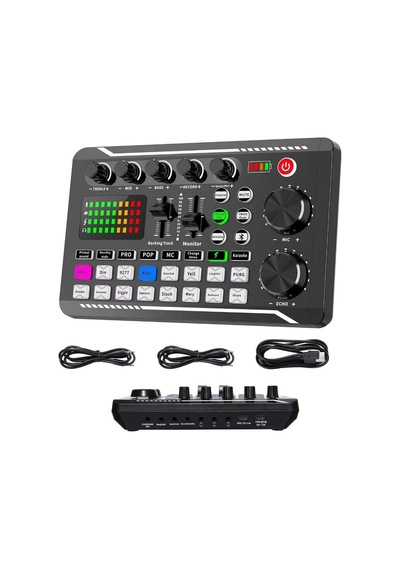 Alfalink Stüdyo Ses Mikseri Şarjlı F998 Bluetooth Dj Canlı Yayın Kondenser Mikrofon Bağlantısı