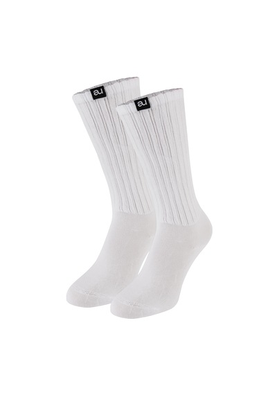 Allunique Unisex Ekstra Yumuşak Lastikli Beyaz Spor Çorabı Beyaz
