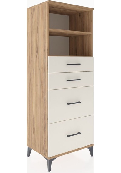 Hyperion Dolap 2 Raflı 4 Çekmeceli 60x44x163 Çam-aytaşı Çam