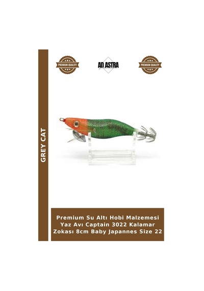 Premium Su Altı Hobi Malzemesi Yaz Avı Captain 3022 Kalamar Zokası 8cm Baby Japannes Size 22