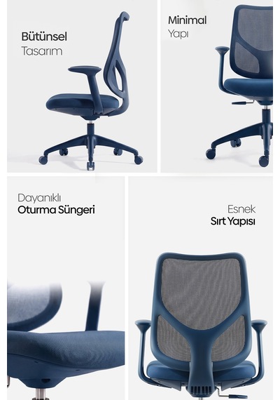Seul Ergonomik Çalışma Sandalyesi - Mavi