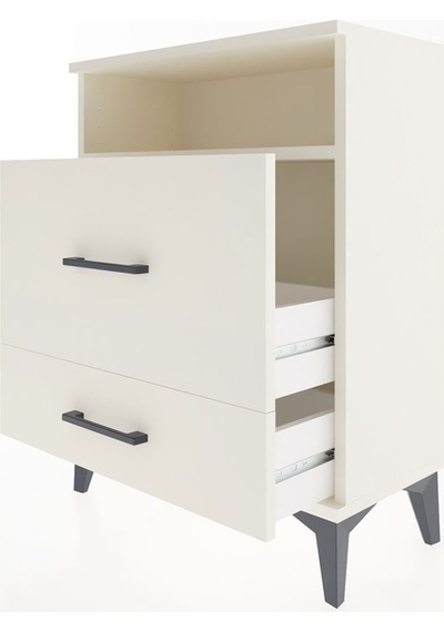 Arges Komodin Tek Raflı 2 Çekmeceli 60x30x80 Aytaşı-aytaşı Aytaşı