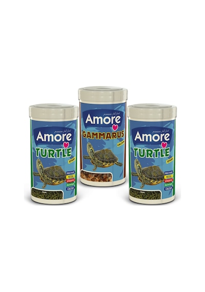 Turtle Sticks 500ml ve Gammarus 250ml Kalsiyumlu Kaplumbağa Yemi