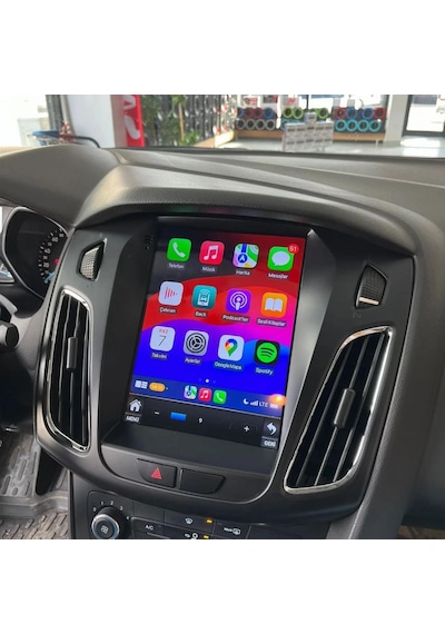 For-x Ford Focus 3-4 Tesla 2012-2018 -9.7'' Qled Android Gerçek 4+64 Gb / 4 Çekirdek 1.6ghz / Wıfı 5.0ghz / Bt 5.4-kablosuz Carplay-ahd Hd Geri Görüş Kamera  9"