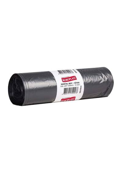 Koroplast Endüstriyel Hantal Boy Çöp Poşeti Siyah 10'lu 100x150 Cm, Yırtılmaz & Sızdırmaz, Kalın, Çift Katlı, Geri Dönüştürülebilir, Fabrika, Depo, İnşaat, Otel, Restoran, Hastane, Atölye