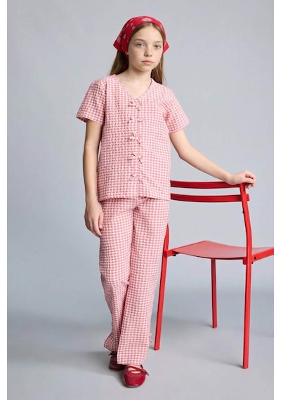 Defacto Regular Fıt 2li Pijama Takımı Kız Çocuk H2657a826spbr96 Pembe-br96
