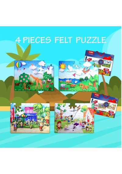 4 Set 96 Parça Tox Origami Ve Oyun Parkı 5+ Keçe Yapboz 5 Yaş
