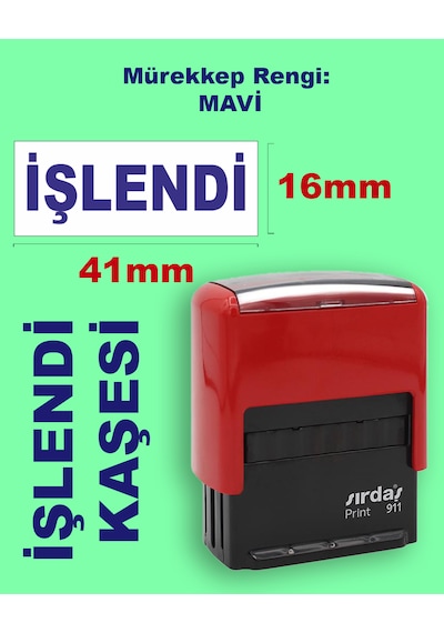 İşlendi Kaşesi, 911 41mm 16mm Mavi Keçeli Otomatik Kaşe