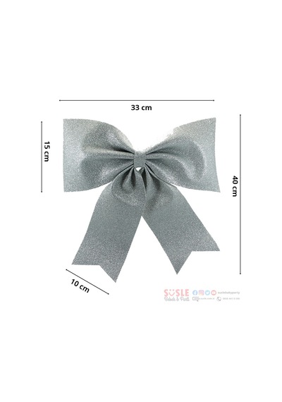 Simli Eva Fiyonk. 40 Cm X 33 Cm - Gümüş
