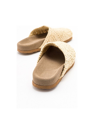 Luvishoes Loop Bej Örme Kadın Terlik Bej