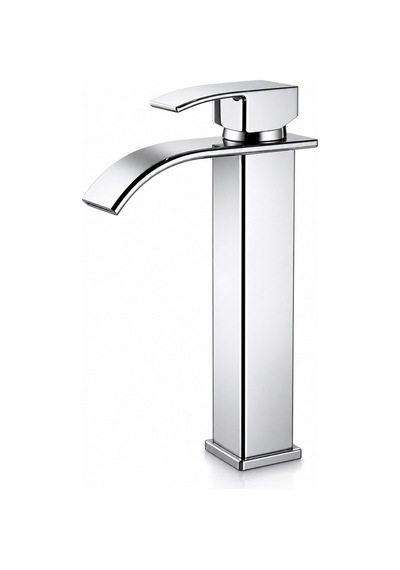 Krom Şelale Lavabo Bataryası Uzun Çanak Lavabo Musluğu Modern Çift Su Girişli Banyo Armatürü Paslanmaz Faucet Siyah
