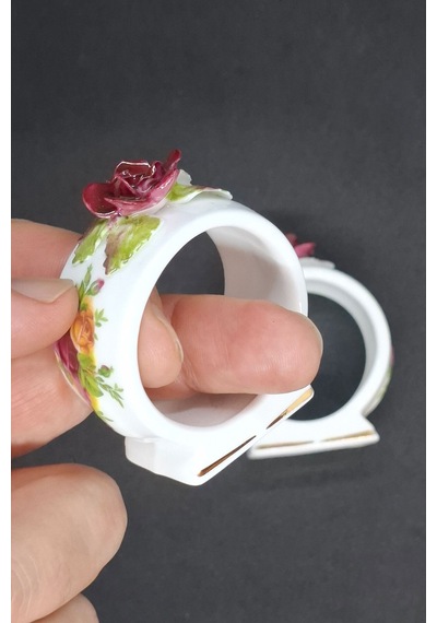 Old Country Roses Bone China Kahve Yanı Aksesuarı 2 Adet Kırmızı