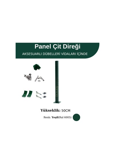 Profil Direk 50 Cm - Çim Çit Direği Panel Çit Direği 2 Adet