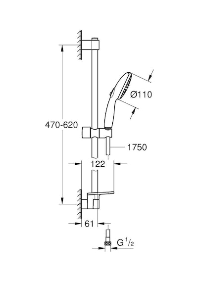Grohe Tempesta 110 Duş Seti 2 Akışlı Rain, Jet - 26638003 Gümüş