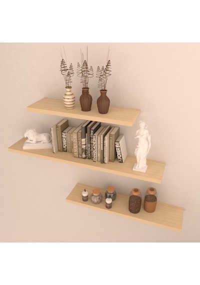 Rafkestir 3 Lü Raf Set ( 100-75-65 ) Akçaağaç ( Mat )