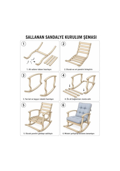 Homedius Sally Minderli Ahşap Sallanan Sandalye Cepli Tv Koltuğu Yeşil
